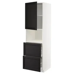METOD / MAXIMERA Vis.elem.mikrotal. s vratima/2fioke, bela/Lerhyttan crno bajcovano, 60x60x200 cm
