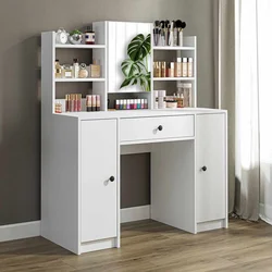 Hanah Home toaletni sto Glamo sa ogledalom, 120 cm, beli