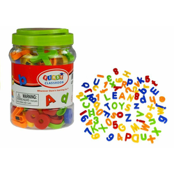 slomart LEAN TOYS Magnetne črke in številke v kozarcu - abeceda, 78 el.