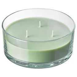 LOTSFAGEL Dišeča sveča v kozarcu, 3 stenji, jabolko svetlo zelena, 25 ur