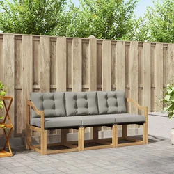 Set vanjskih sofa s jastukom 3 pcs Bijela i svjetlosiva