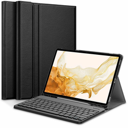 Pisarniški etui z Bluetooth tipkovnico za Samsung Galaxy Tab A8 10.5 iz umetnega usnja - črn