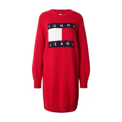 Tommy Jeans Pletena obleka mornarska / rdeča / bela