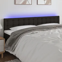 LED uzglavlje crno 160x5x78/88 cm od tkanine