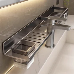 Youqin Polica za lavabo sa držačem, 60 cm, Tamnosiva