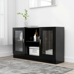 Vitrina crna 120 x 30,5 x 70 cm konstruirano drvo
