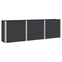Povišena vrtna gredica Crna 300 x 50 x 91 cm