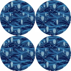 Bertoni Home Unisexs 4 Round Table Pads Set Cone Navy Blue