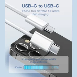 Kabel LDNIO LC901c 65w Type-C na Type-C beli 1m