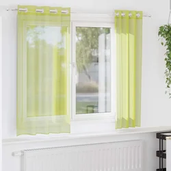 Voile zavjese s ušicama 2 kom jabučno zelena 140x175 cm