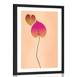 Plakat s paspartujem bližina listov - 20x30 white