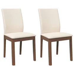 Vidaxl Jedilni stoli z blazinami 2 kosa Brown Solid Wood Rubber