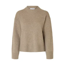 SELECTED Pulover SLFCILLE temno bež