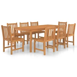 Vrtni blagovaonski set od 9 dijelova 200 x 100 cm masivno tikovino drvo