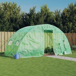 Staklenik s čeličnim okvirom zeleni 10 m2 5 x 2 x 2,3 m