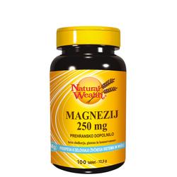 Natural Wealth Magnezij 250 mg, 100 tablet