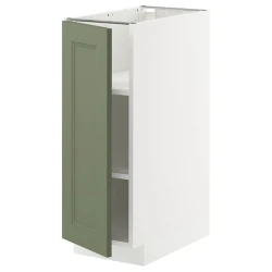 METOD Podni element s policama, bela/Axstad sivozelena, 30x60 cm