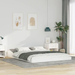vidaXL Konstrukcija postelje Bela 150 x 200 cm Trdna borovina