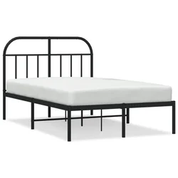 Vidaxl Kovinski posteljni okvir z vzglavjem črn 120x190 cm