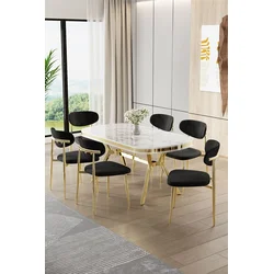 Hanah Home Trpezarijski set, 7 komada, Crni