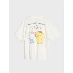 Sinsay - Pamučna majica sa printom Hello Kitty - krem