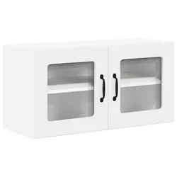 Vidaxl Stenski stekleni omarica LUCCA Bela 80 x 31 x 40 cm