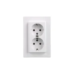Schneider Dvojna vtičnica Asfora z/z SCHUKO 2P+Z bela (naredi sam) z okvirjem EPH9901121