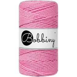 Bobbiny 3PLY Macramé Rope 3 mm 100 m Bubblegum Pink Vrvica