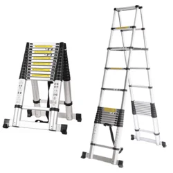 MXM Zložljive teleskopske lestve – 4,4 m + 4,4 m, aluminij