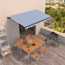 Tenda na automatsko uvlačenje 400 x 350 cm plavo-bijela