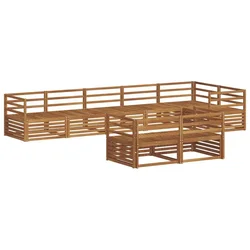 Set vanjskih sofa 8 pcs Prirodna Čvrsto drvo akacije