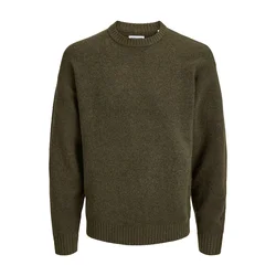 JACK & JONES Pulover JJESOHO OLLIE pikčasto rjava