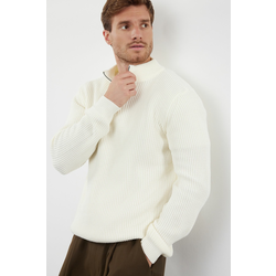 Trendyol Ecru FL Regular Half Turtleneck Plain Knitwear Sweater