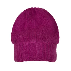 Knitted beanie - fuchsia