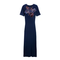 Desigual Obleka modra/temno modra/krvavo rdeča