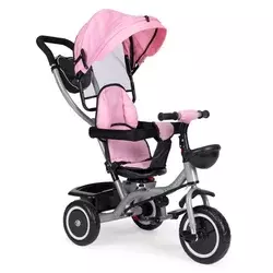 ECOTOYS Tricikl 2u1 sa rotirajućim sedištem i sklopivom tendom, Roze