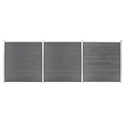 VIDAXL Vrtna ograja WPC 526x186 cm siva