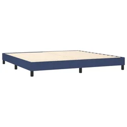 Vidaxl Box spring postelja z vzmetnico modra 200x200 cm blago