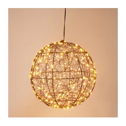 LED spoljašnja božićna dekoracija 300xLED/230V pr. 25 cm IP44 topla bela kugla/crna