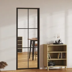 Sobna vrata od stakla ESG i aluminija 76 x 201,5 cm crna