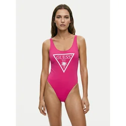 GUESS Enodelne kopalke VIOLET neonsko roza/bela