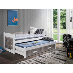 Krevet Henderson 137 Jednostruki krevet s dodatnim krevetom na izvlačenje, Bijela, 80x180, 80x170, Iveral, Drvo, Basi a doghePodnice za krevet, 87x185x76cm