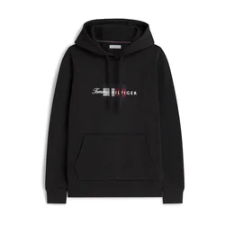 TOMMY HILFIGER Majica  burgund / črna / bela