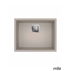 Milo Granitna sudopera Qubus, o90, 56x44cm, Pure sand sifon