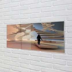 tulup.si Steklena slika Stopnice 3d 140x70 cm 4 obešalnika
