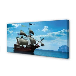 tulup.si Slika na platnu Ladja nebo oblaki morje 125x50 cm