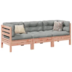 3-dijelni set vrtnih sofa s jastucima masivno drvo duglazije