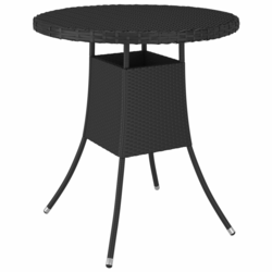 Vrtni stol crni 70 x 70 x 73 cm od poliratana