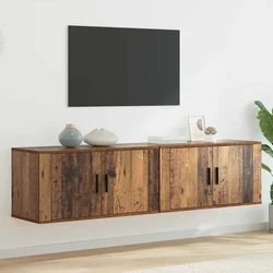 Zidni TV ormar set Zidne 2 pcs Staro drvo 80 x 34,5 x 40 cm
