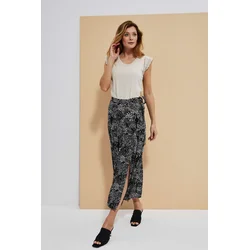 Marisse Patterned Viscose Skirt L-Sc-3719 Black